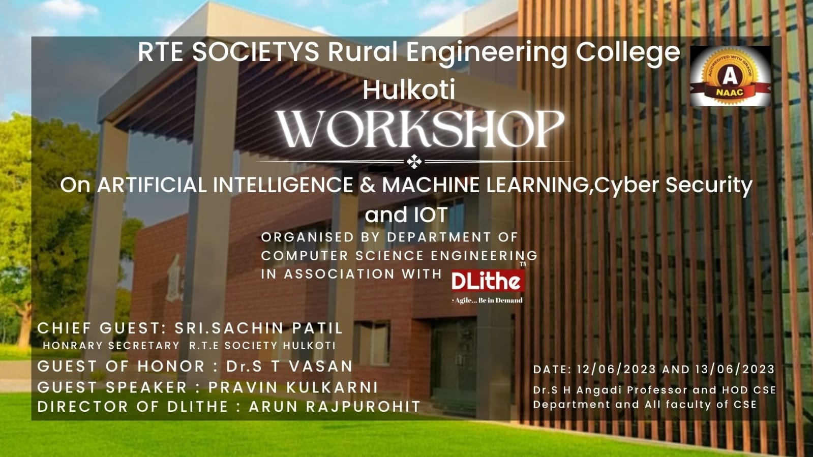 Department of CSE organized 2 days workshop on AI , ML